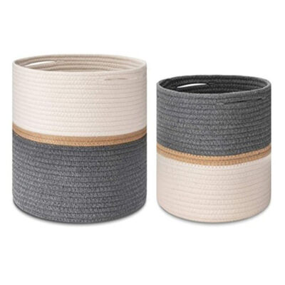 집 장식을 위한 면로프 식물 바구니 우븐 바구니 꽃 중공 블록 층막 실내 경작자들 10시 12분명