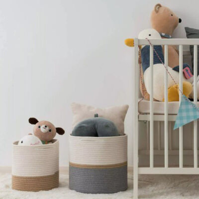 집 장식을 위한 면로프 식물 바구니 우븐 바구니 꽃 중공 블록 층막 실내 경작자들 10시 12분명