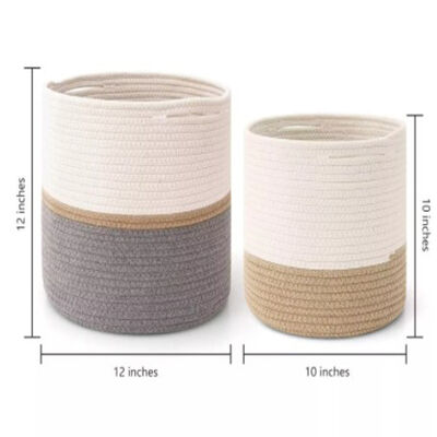 집 장식을 위한 면로프 식물 바구니 우븐 바구니 꽃 중공 블록 층막 실내 경작자들 10시 12분명