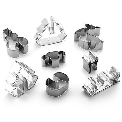 크리스마스 시리즈 쿠키 절단기 3D 비스킷 금형 세트 DIY 스테인레스 강