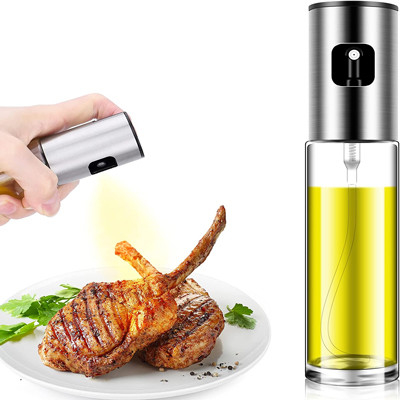 스테인리스 모자를 가진 짜개진 조각 100ml 올리브 기름 분무기