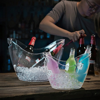 맥주 병을 위한 플라스틱 달걀 모양 열조 파티 주류및음료 5 더 밝혀진 아이스 버킷
