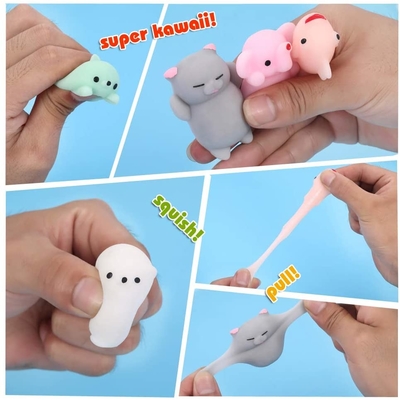 스트레스 해소를 위한 50PCS TPR 작은 동물 흐늘흐늘한 스트레스 완구 떡의 안달부리기 완구