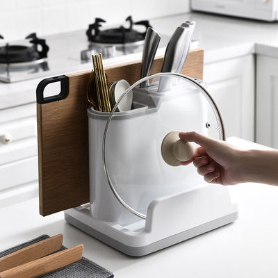 플라스틱 다중기능 부엌 식기류 칼과 스푼 저장 랙