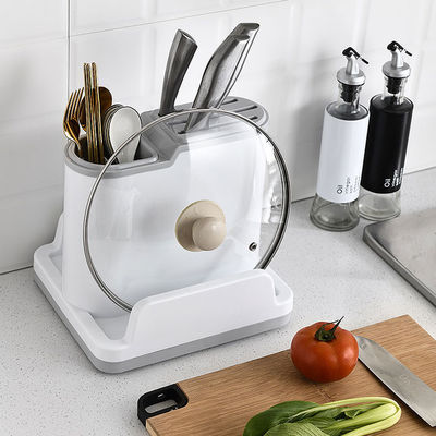 플라스틱 다중기능 부엌 식기류 칼과 스푼 저장 랙
