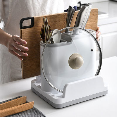 플라스틱 다중기능 부엌 식기류 칼과 스푼 저장 랙