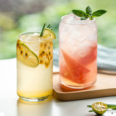 맥주 음료를 위한 500 밀리람베르트 투명한 관습 식수 컵 주스 잔 머그