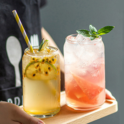 맥주 음료를 위한 500 밀리람베르트 투명한 관습 식수 컵 주스 잔 머그