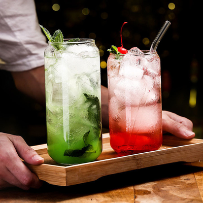 맥주 음료를 위한 500 밀리람베르트 투명한 관습 식수 컵 주스 잔 머그