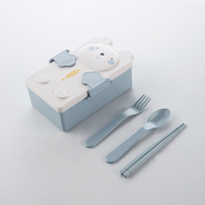 PP와 밀짚 섬유 도시락 2 칸막이 벤토
