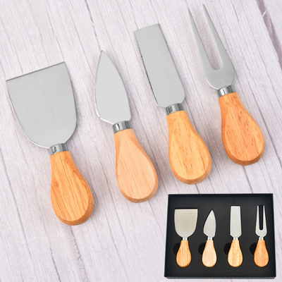4 PC 6 PC 치즈 나이프는 나무 핸들 스테인레스 강과 함께 설정했습니다